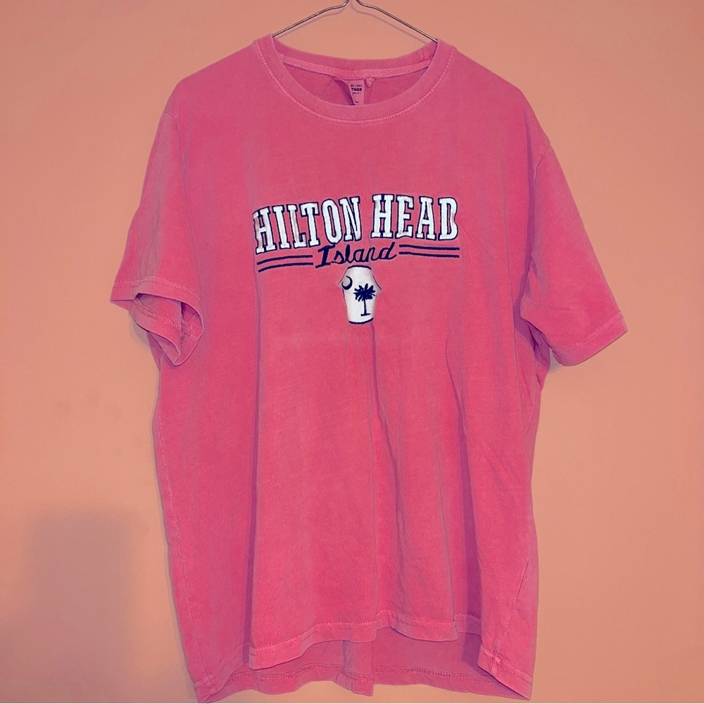 vintage Y2K Hilton Head South Carolina Embroidered Shirt XL Tourist Beach Summer